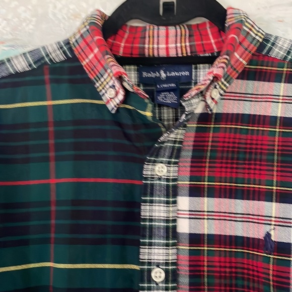 Ralph Lauren Button Down Preppy Multi Plaid Shirt EC! Sz Large (16-18) - Picture 3 of 10